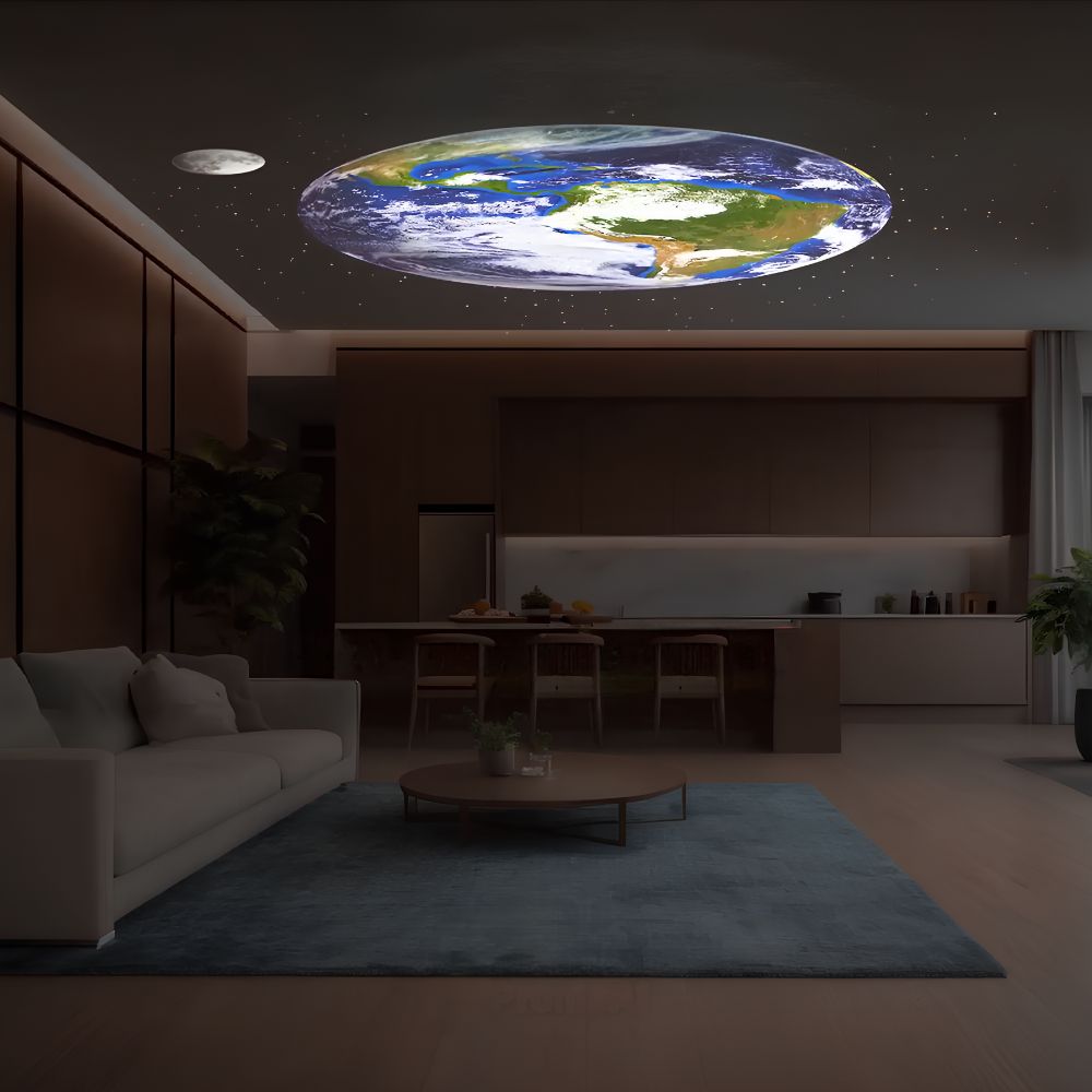 Sterren en planeten op het plafond