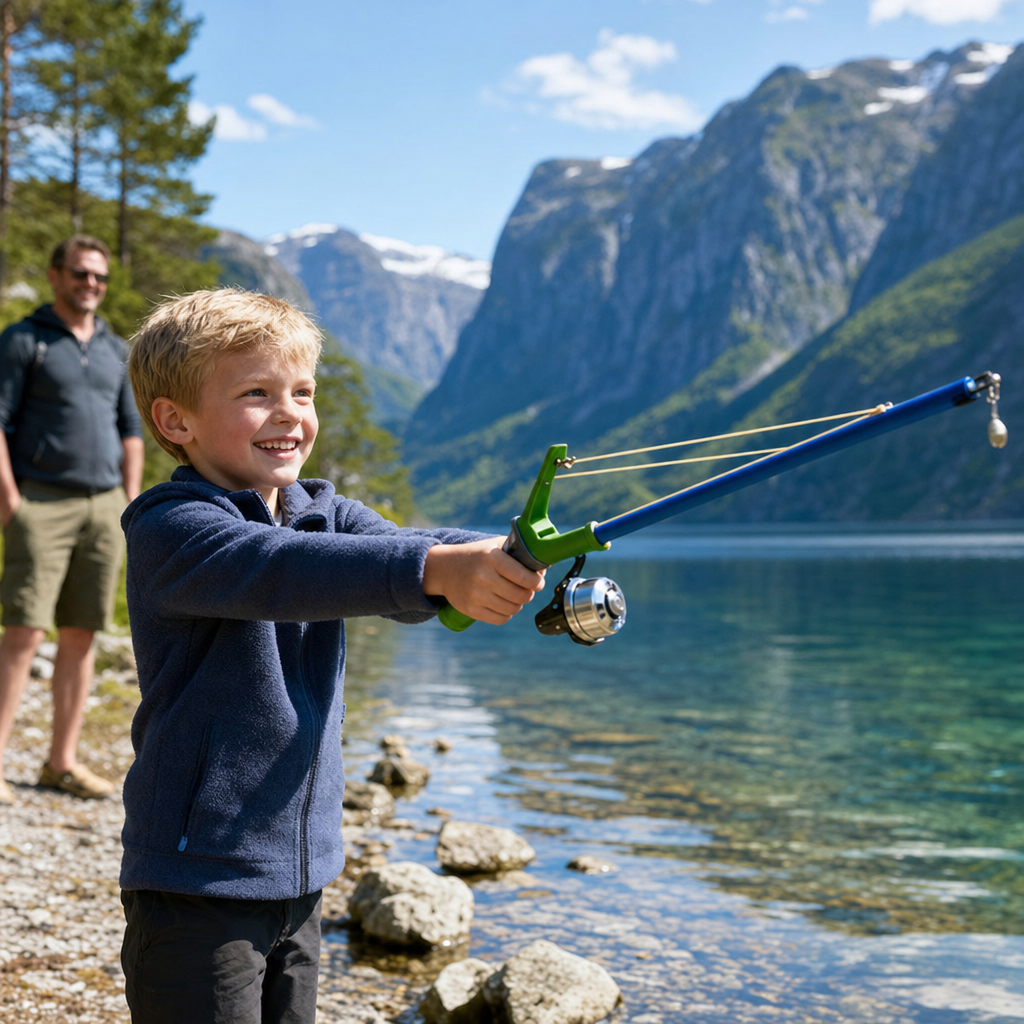 Katapult Fiskestang for Barn — Komplett Sett med Snelle