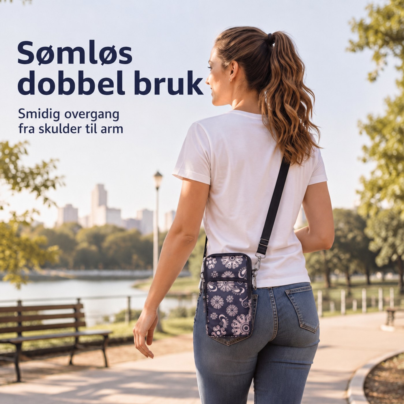 Vesken baaret paa ryggen med armbaandet