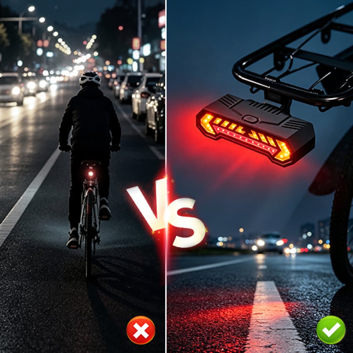 Vanlig baklys mot Signa i mørket